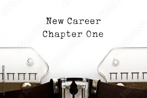 New Career Chapter One Typewriter Concept