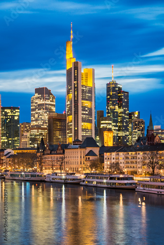 Skyline of Frankfurt, Germany at night