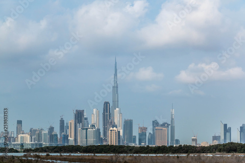Dubai City Skyline  Residential and Business Skyscrapers in Downtown  Dubai  UAE