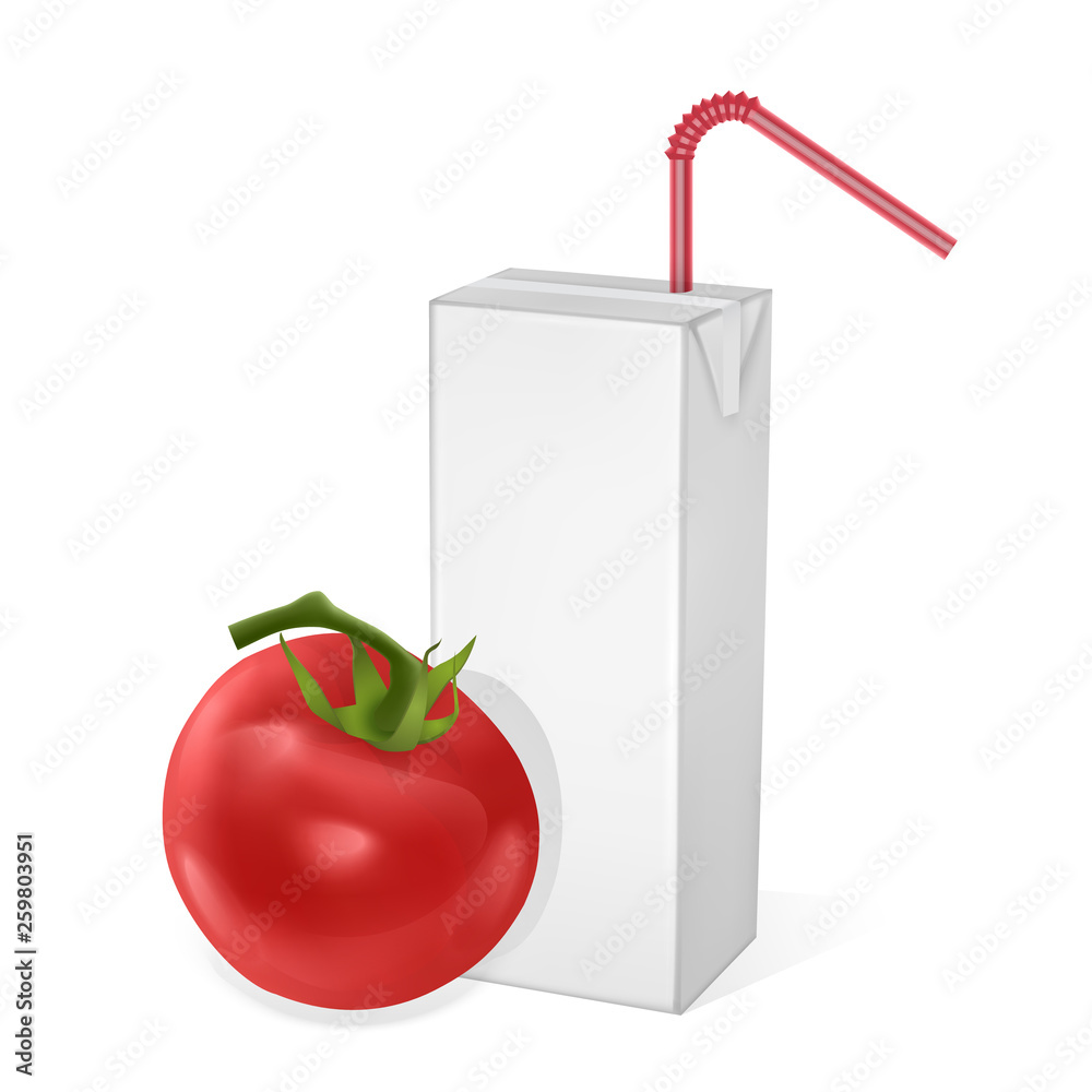 The carton packages of tomato juice, isolated on light background. carton packages, White pack Mockup, Realistic template of vector illustration The carton packages of tomato juice, isolated on light background. carton packages, White pack Mockup, Realistic template of vector illustration