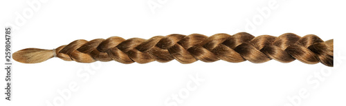 Female blond brown plait isolated