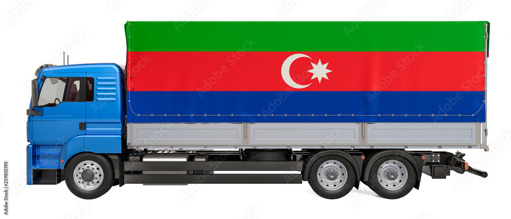 Cargo Delivery in Azerbaijan concept, 3D rendering