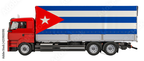 Cargo Delivery in Cuba concept, 3D rendering