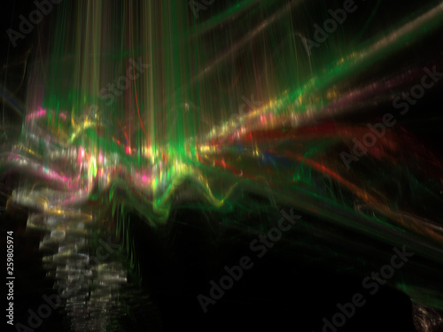 Abstract 3d illustration of the northern lights. Energy waves.