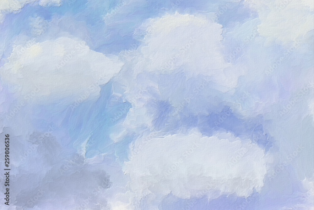 Fototapeta premium Abstract art illustration of a cloudy sky. Digital painting.