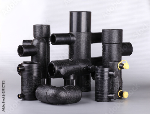 Group of building pipes photo