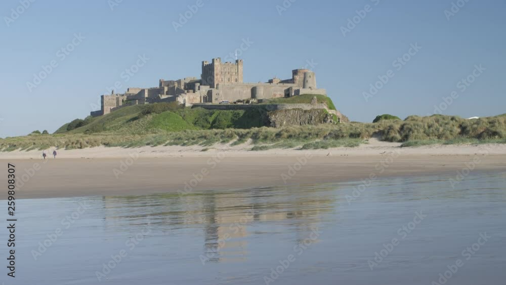 Bamburgh Castle from beach, Northumberland, England Bamburgh Castle from beach, Northumberland, England