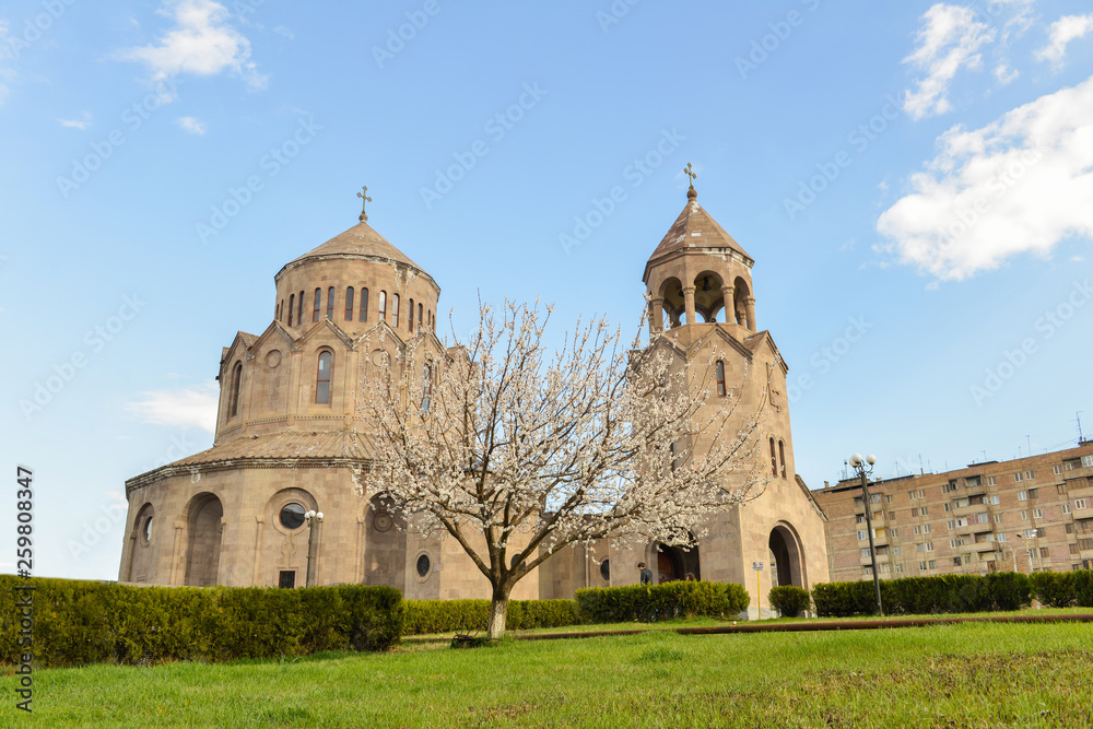 The Holy Trinity Church in spring,Yerevan