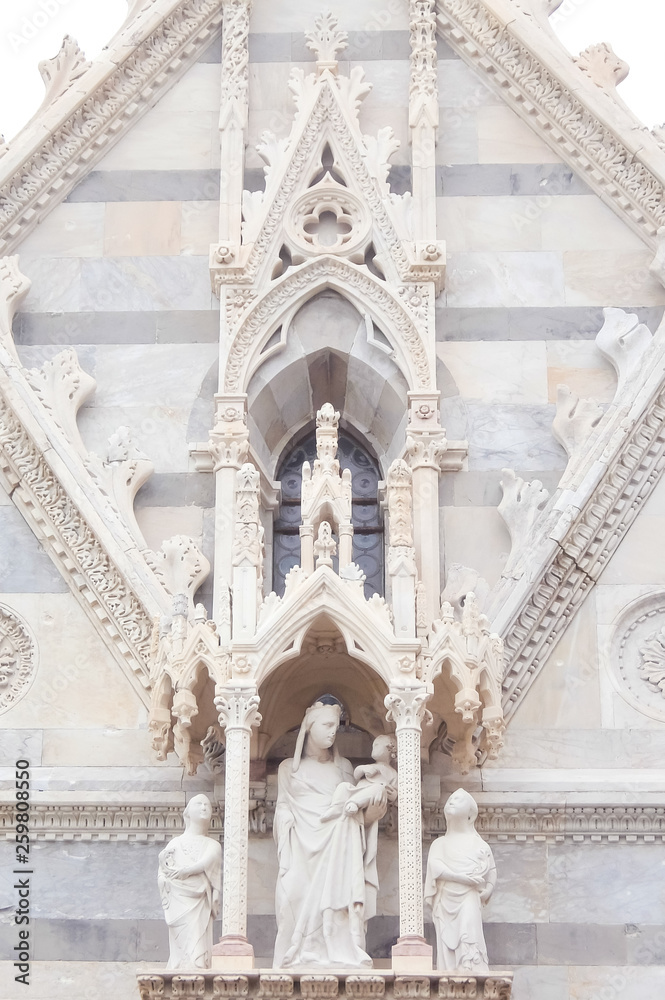 Pisa, Italy. Facade of catholic church (Santa Maria della Spina)