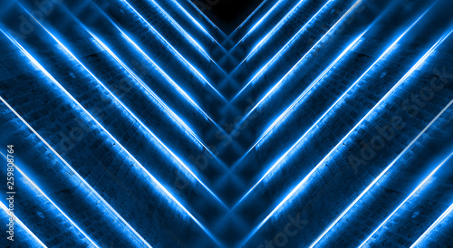 Dark tunnel with neon light...