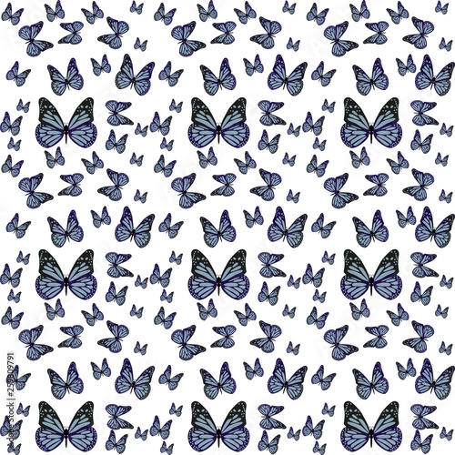 Vector butterflies pattern. Abstract seamless background