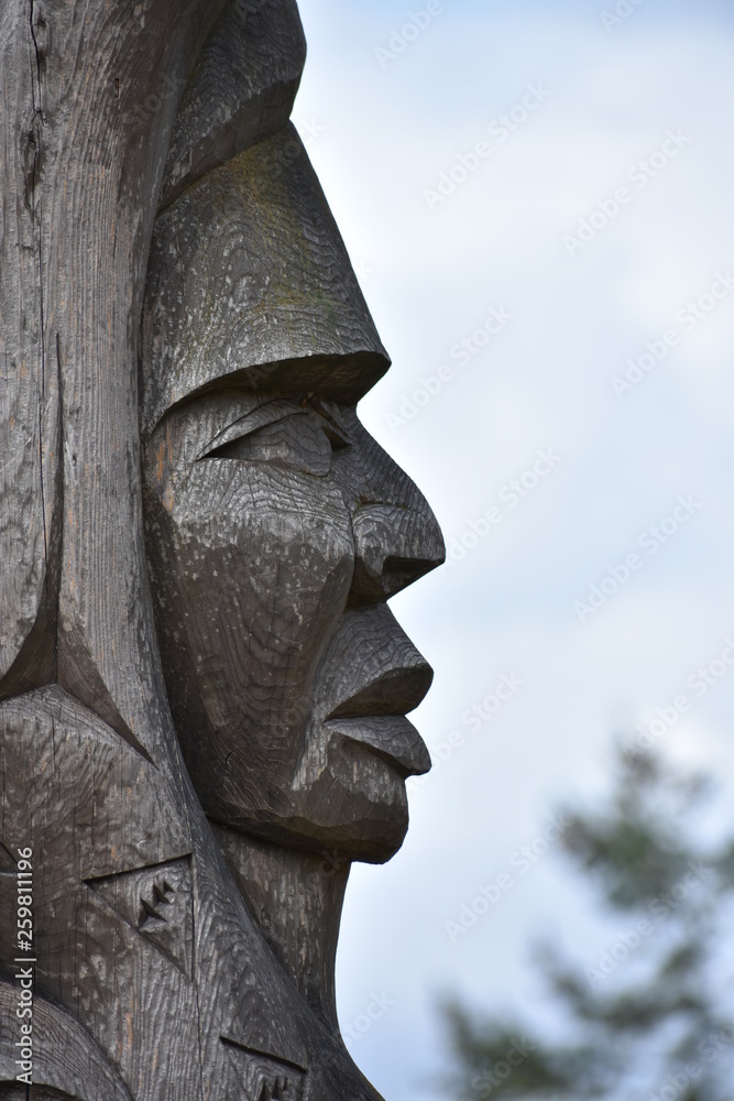 B.C. Totem face portrait