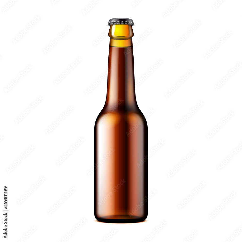 Glass Beer Lemonade Cola Clean Bottle Brown. Carbonated Soft Drink. Mock Up Template. Illustration Isolated On White Background. Ready For Your Design. Product Packaging. Vector EPS10 Glass Beer Lemonade Cola Clean Bottle Brown. Carbonated Soft Drink. Mock Up Template. Illustration Isolated On White Background. Ready For Your Design. Product Packaging. Vector EPS10