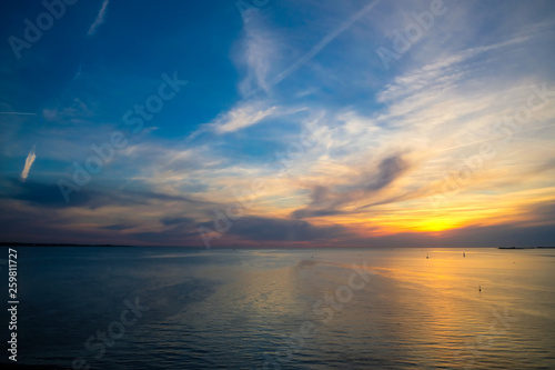 Beautiful sunset over the Baltic Sea in Denmark.