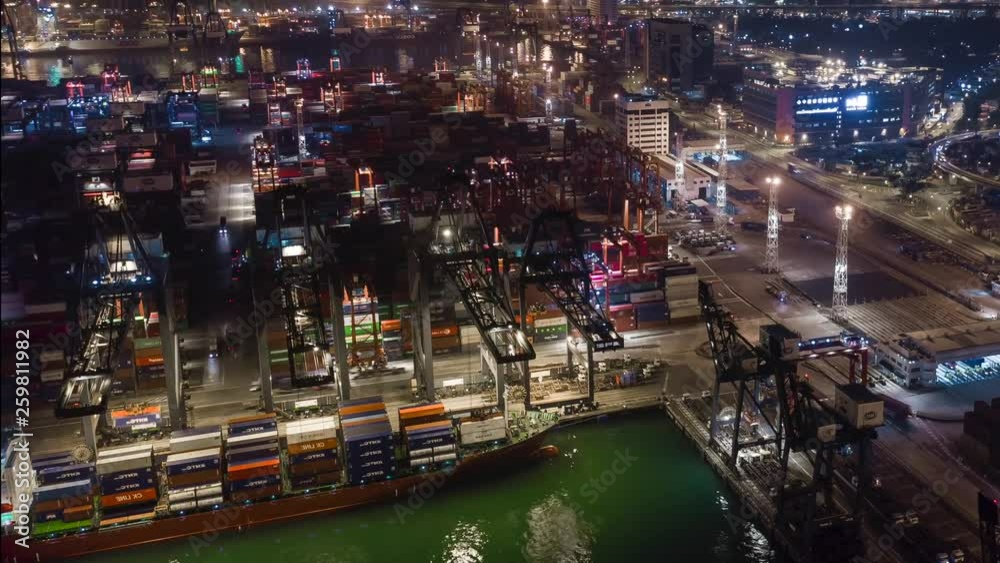 Aerial Hyperlapse of Hong Kong, China Container Port (2019) Aerial Hyperlapse of Hong Kong, China Container Port (2019)