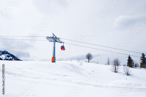 ski resort Goderdzi, Georgia. mountains are covered with snow. - Image