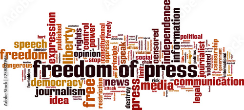 Freedom of press word cloud