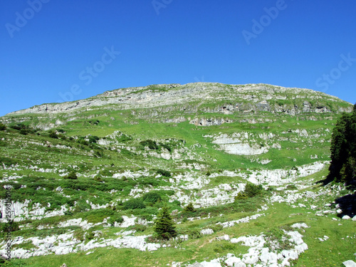 Alpine peak Gamserrugg in the Alviergruppe mountain range - Canton of St. Gallen, Switzerland photo