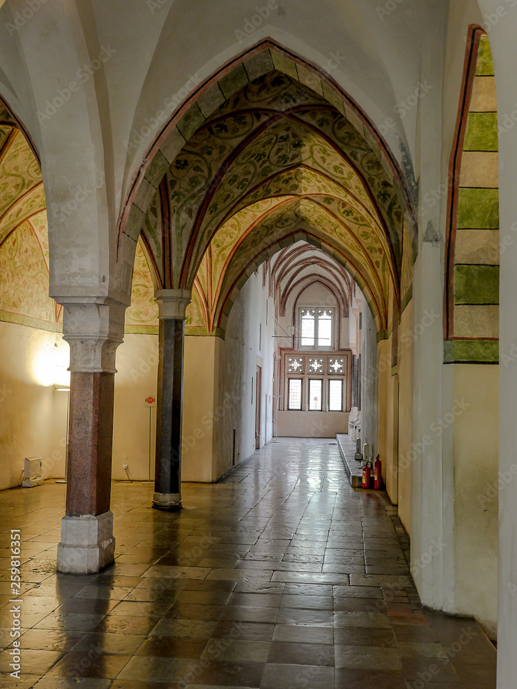 Obraz premium Gothic cloister of Malbork castle in Poland