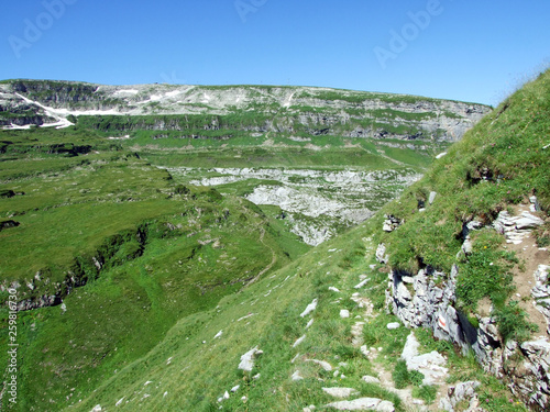 Alpine peak Chäserrugg (Chaserrugg or Chaeserrugg) in the Alviergruppe mountain range - Canton of St. Gallen, Switzerland photo