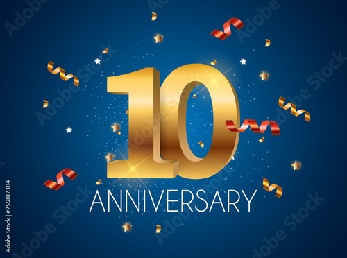 Template Logo 10 Years Anniversary Vector Illustration