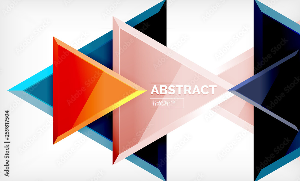 Flying triangles compostion geometric background