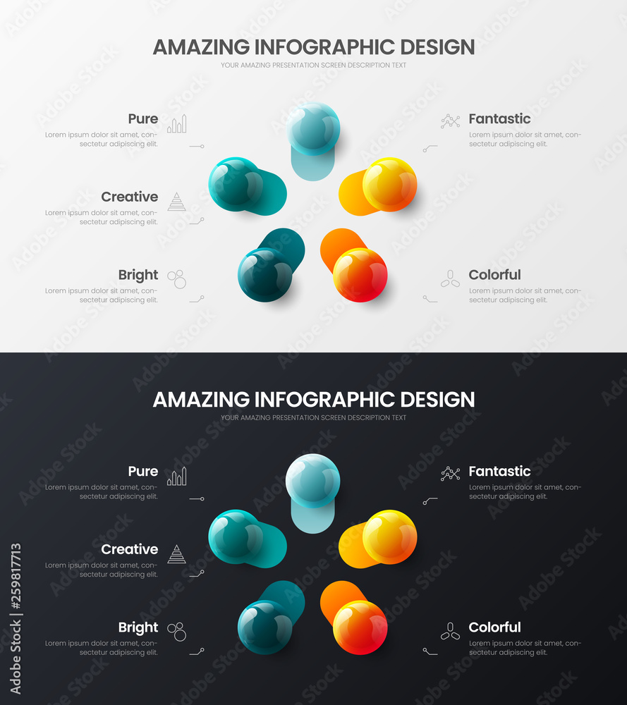 Premium quality 5 option marketing analytics presentation vector ...