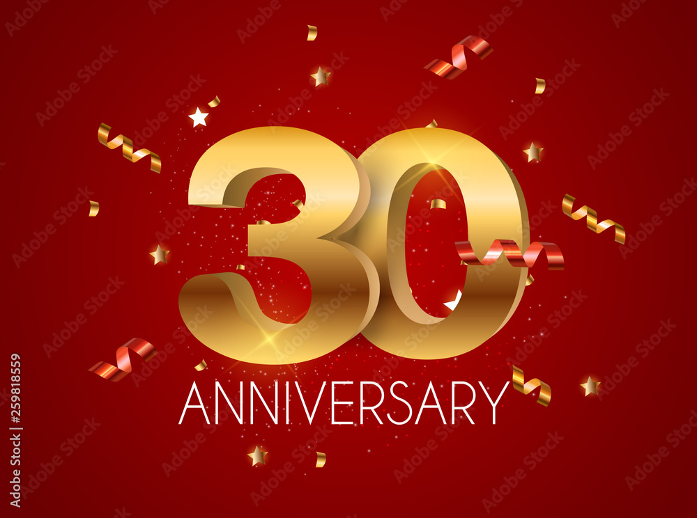 Naklejka premium Template Logo 30 Years Anniversary Vector Illustration