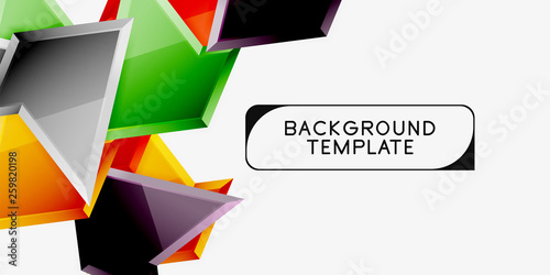 Free Download Bright colorful triangular poly 3d composition,abstract geometric background, minimal design, polygonal futuristic poster - GFXLoad