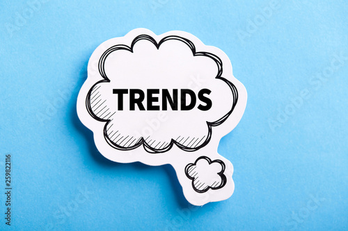 Trends Speech Bubble Isolated On Blue