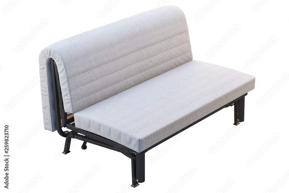 Scandinavian folding sofa bed with mattress. 3d render ilustración de Stock  | Adobe Stock