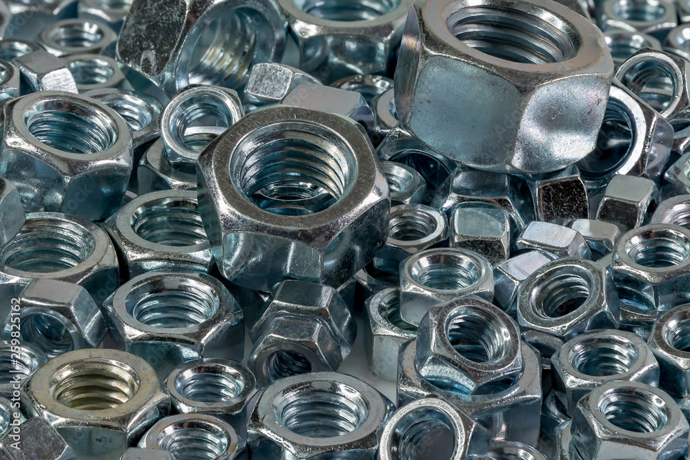 Assortment of hex nuts