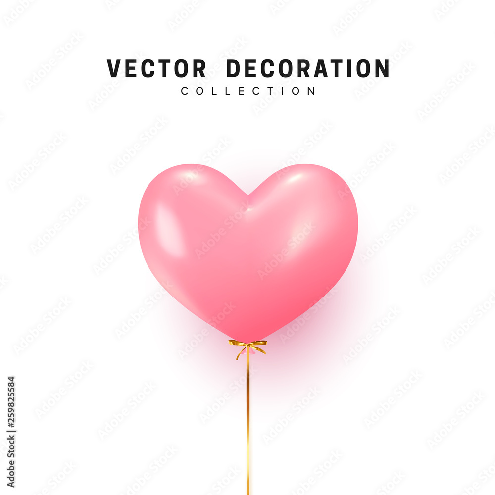 Balloon shape heart. baloon pink.