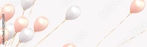 Balloons Background white and pink color.