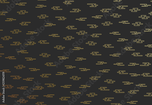 Seamless pattern of golden clouds in Chinese style