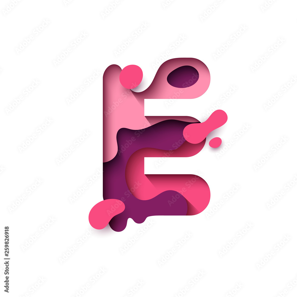 Paper cut letter E Paper cut letter E