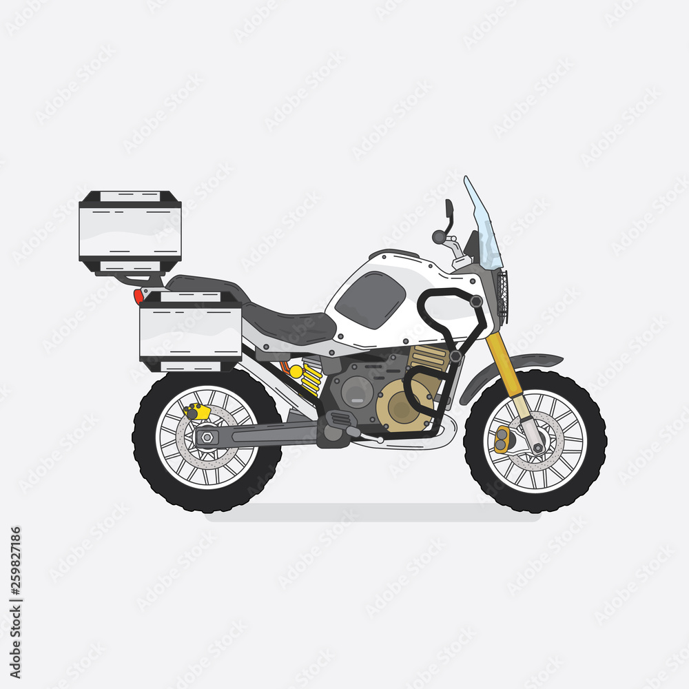 Fototapeta premium touring motorcycle with out line graphic