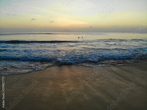 Sunset over the ocean in Bali, colorful down over the sea, Colorful sunset over the sea Bali, Indonesia