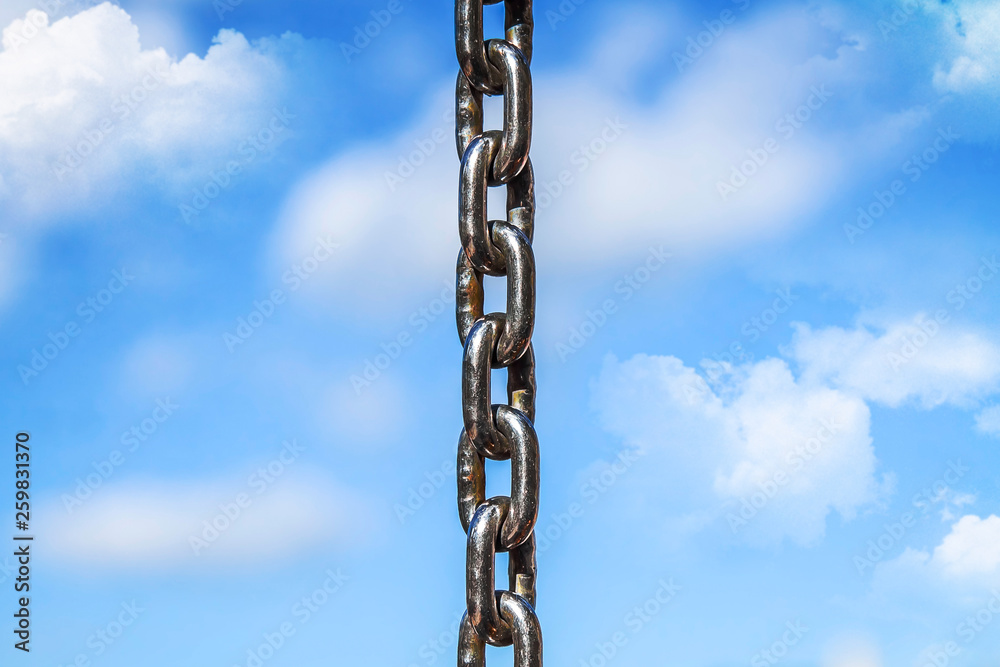 Metal chain against the sky Metal chain against the sky