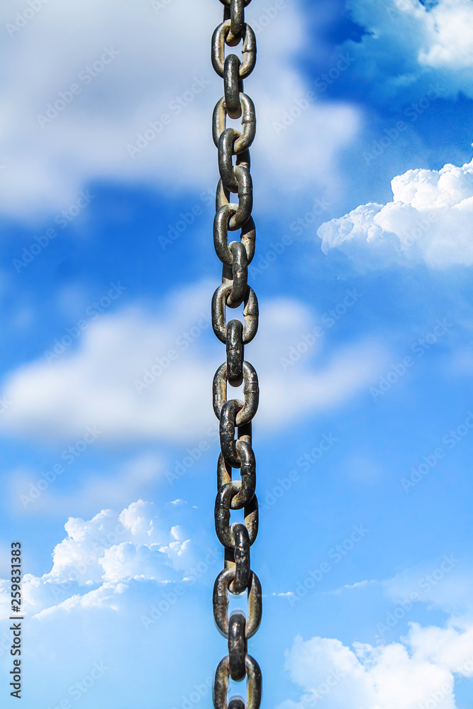 Metal chain against the sky Metal chain against the sky