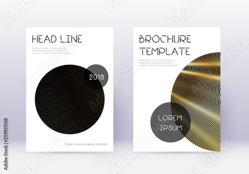 Trendy cover design template set. Gold abstract li