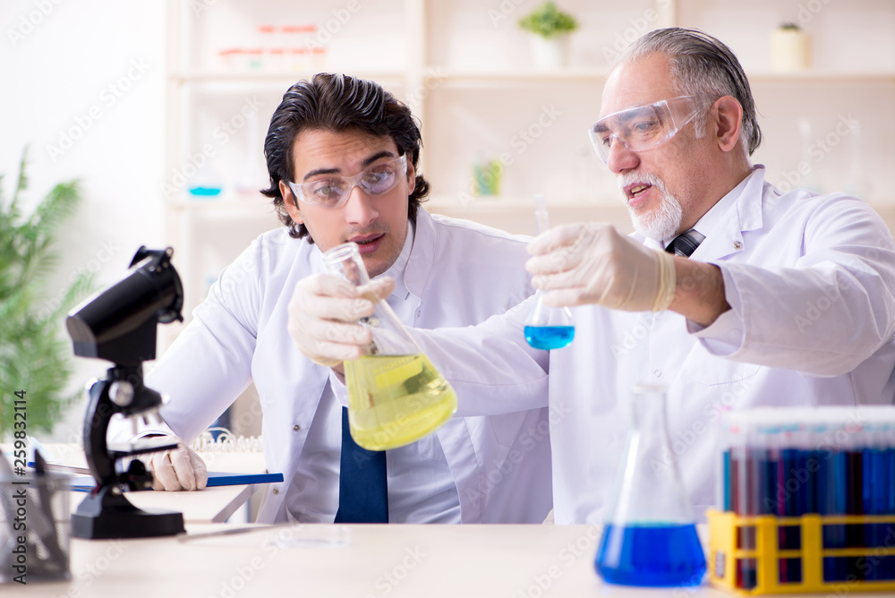 Two chemists working in the lab Two chemists working in the lab