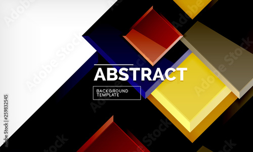 Geometric abstract background, modern square design