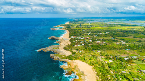 Aerial view of Puerto Rico. Tropical island. 