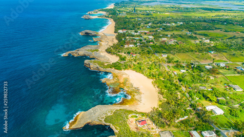 Aerial view of Puerto Rico. Tropical island. 