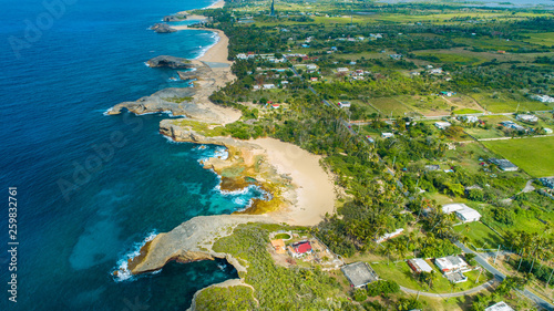 Aerial view of Puerto Rico. Tropical island. 