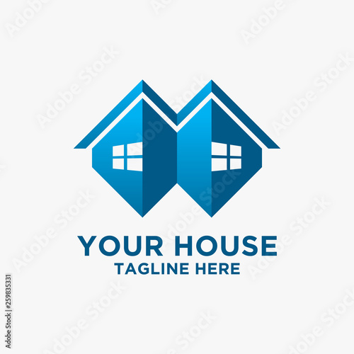 Twin house logo design