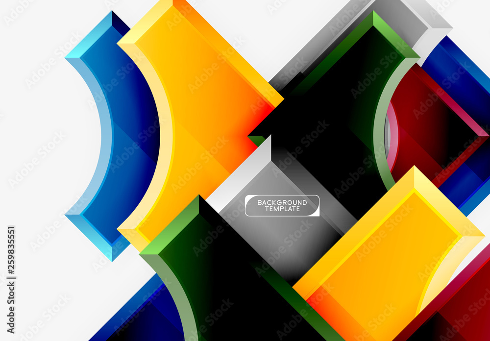 Geometrical 3d shapes background Geometrical 3d shapes background