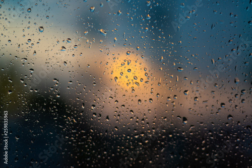 Raindrops on the glass