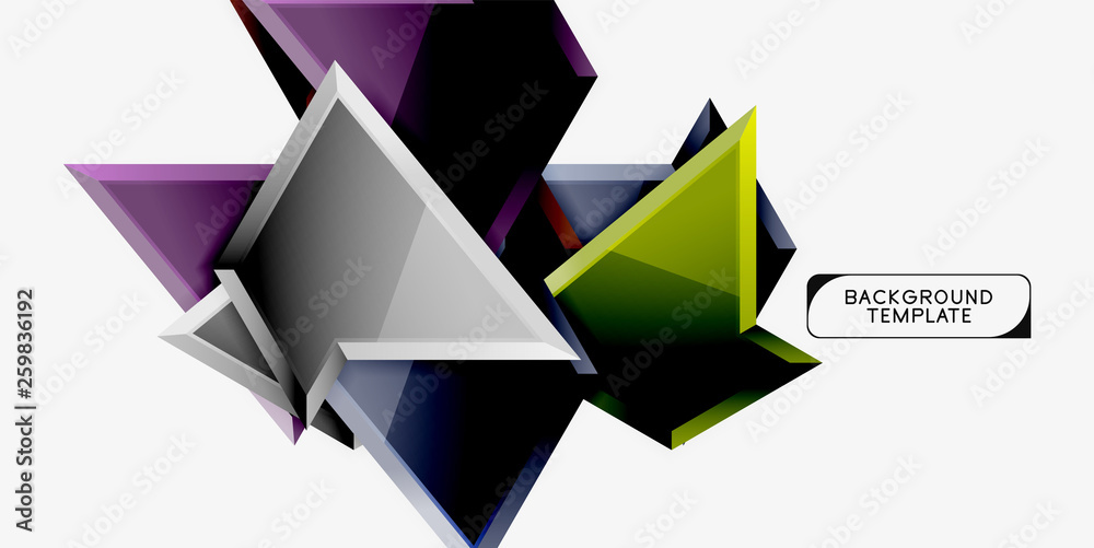 Minimal geometrical triangles with 3d effect abstract background template Minimal geometrical triangles with 3d effect abstract background template